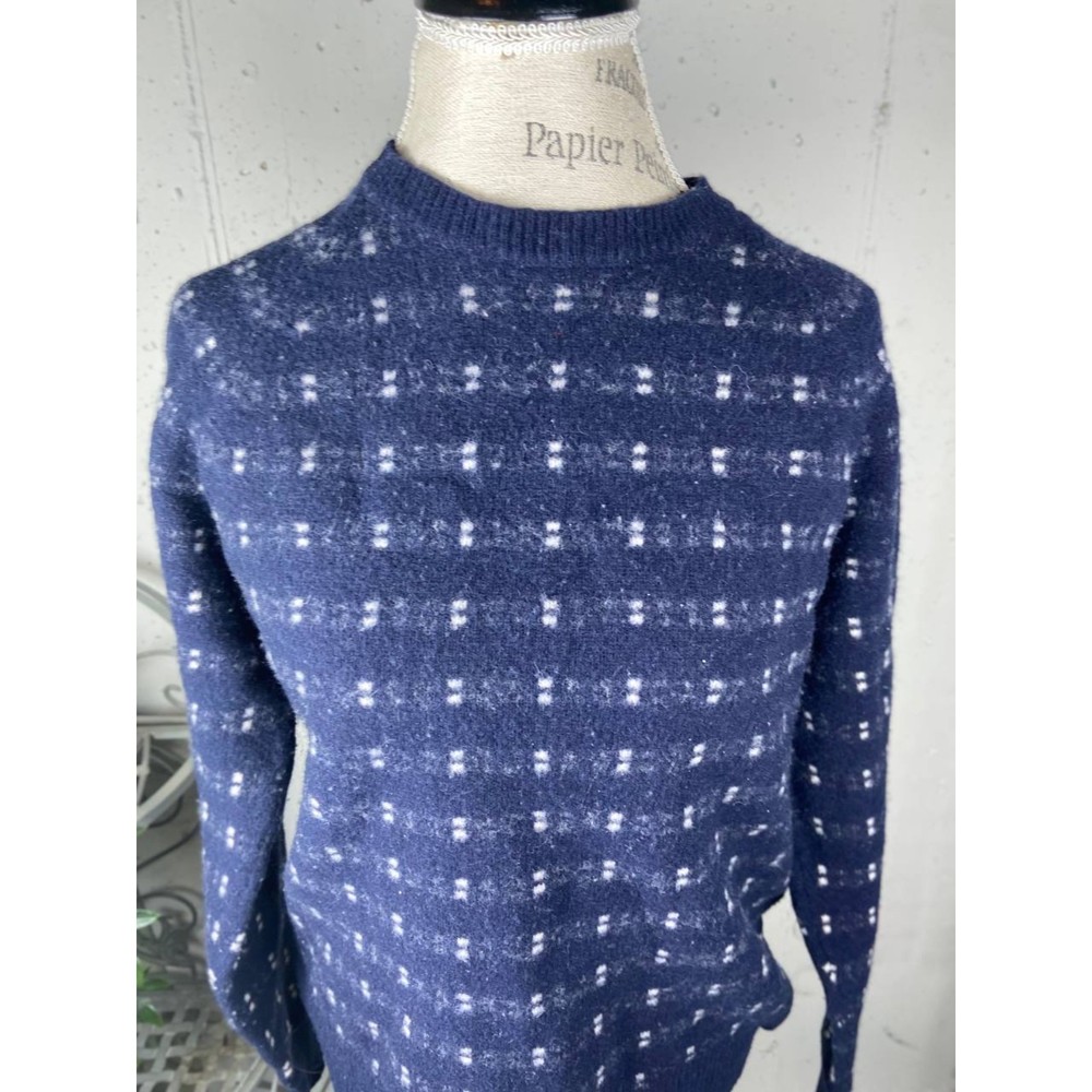 J.Crew Men's Large Crewneck Sweater 100% Lambs Wool Navy